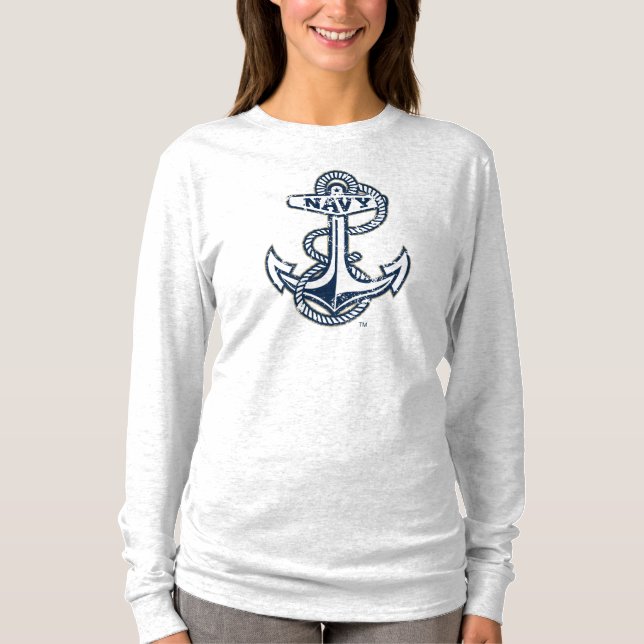 United States Naval Academy Anchor Distressed T-Shirt (Front)