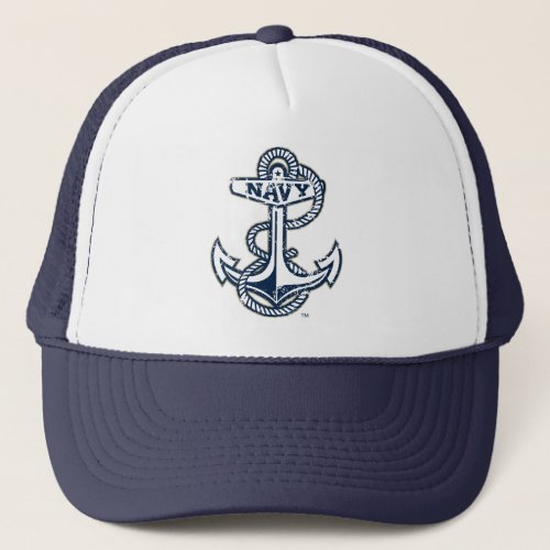 United States Naval Academy Anchor Distressed Trucker Hat