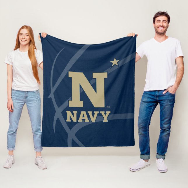 United States Naval Academy Basketball Fleece Blanket (In Situ)