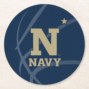 United States Naval Academy Basketball Round Paper Coaster