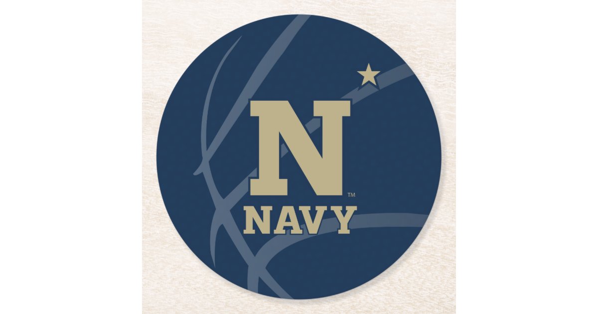 United States Naval Academy Basketball Round Paper Coaster | Zazzle