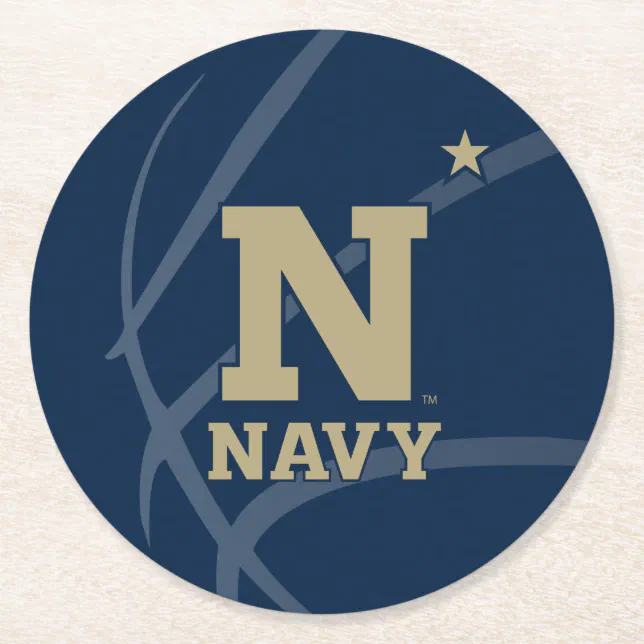 United States Naval Academy Basketball Round Paper Coaster Zazzle