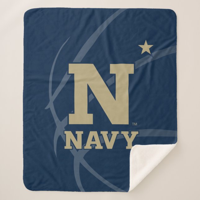 United States Naval Academy Basketball Sherpa Blanket (Front)