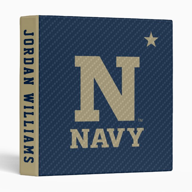 United States Naval Academy Carbon Fiber Pattern 3 Ring Binder (Front/Spine)