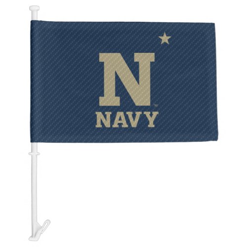 United States Naval Academy Carbon Fiber Pattern Car Flag