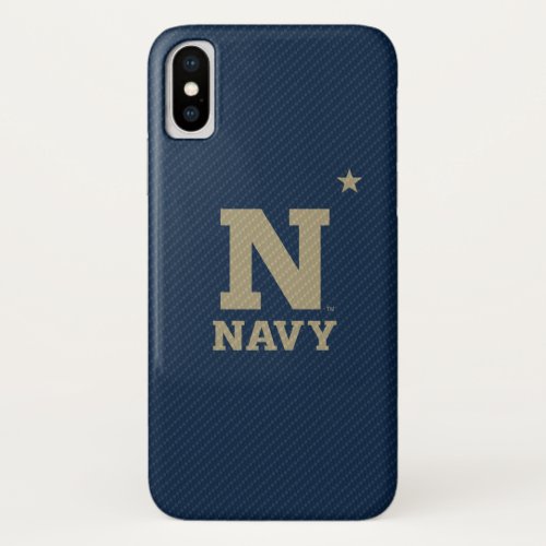 United States Naval Academy Carbon Fiber Pattern iPhone X Case