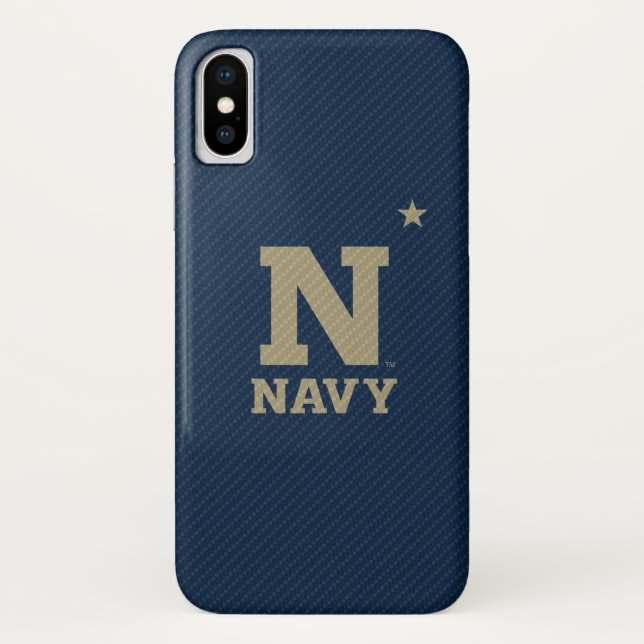 United States Naval Academy Carbon Fiber Pattern Case-Mate iPhone Case (Back)