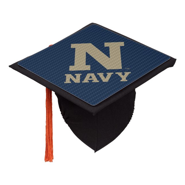 United States Naval Academy Carbon Fiber Pattern Graduation Cap Topper (Angled)