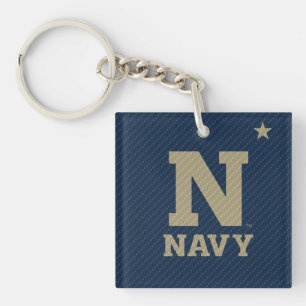 United States Naval Academy Carbon Fiber Pattern Keychain