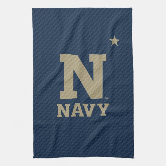 United States Naval Academy Carbon Fiber Pattern Kitchen Towel (Vertical)