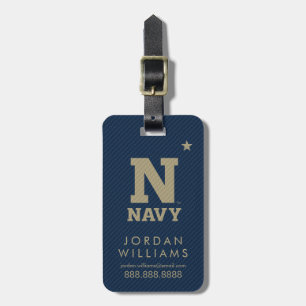 United States Naval Academy Carbon Fiber Pattern Luggage Tag