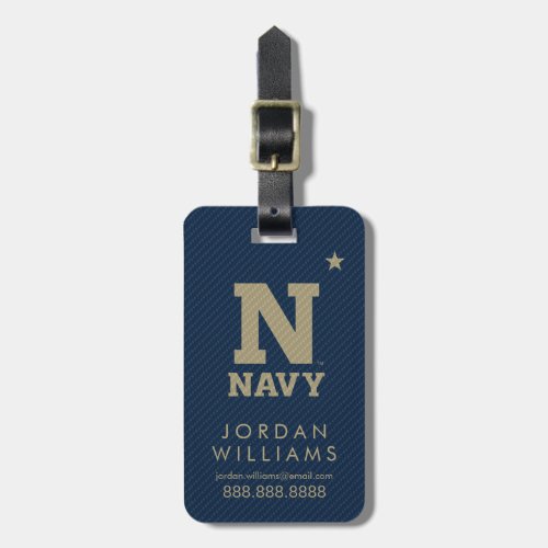 United States Naval Academy Carbon Fiber Pattern Luggage Tag