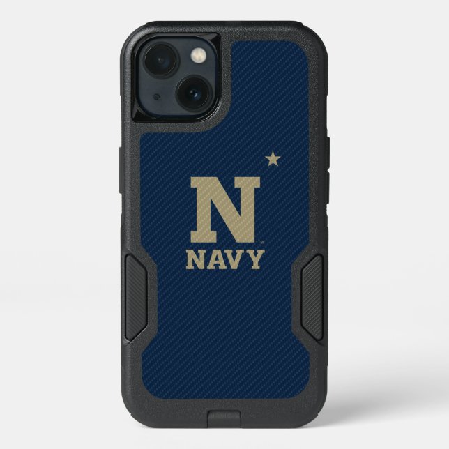 United States Naval Academy Carbon Fiber Pattern Otterbox iPhone Case (Back)