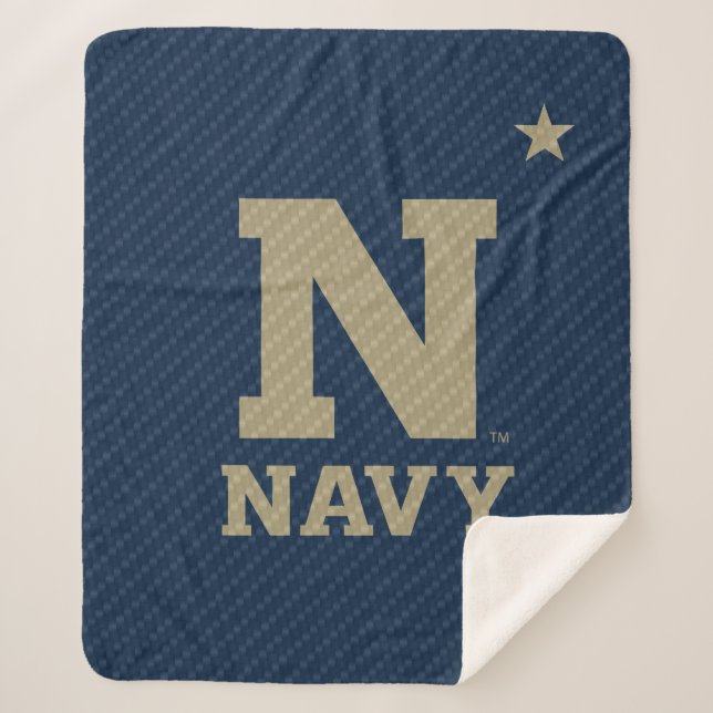 United States Naval Academy Carbon Fiber Pattern Sherpa Blanket (Front)