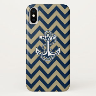 United States Naval Academy Chevron Pattern iPhone X Case