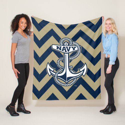 United States Naval Academy Chevron Pattern Fleece Blanket