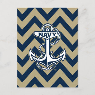 United States Naval Academy Chevron Pattern Invitation Postcard