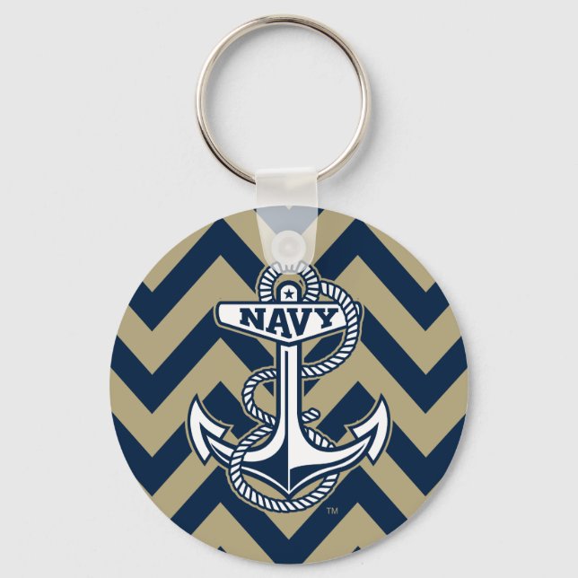 United States Naval Academy Chevron Pattern Keychain (Front)