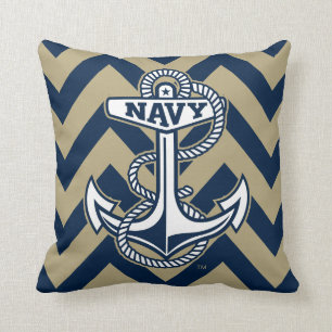 United States Naval Academy Chevron Pattern Throw Pillow