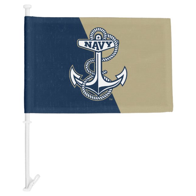 United States Naval Academy Color Block Distressed Car Flag (Front)