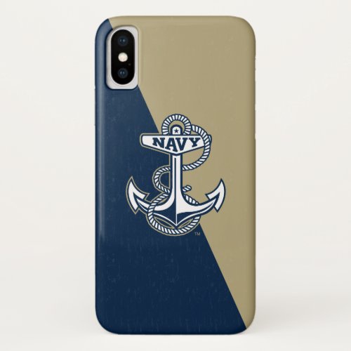 United States Naval Academy Color Block Distressed iPhone X Case