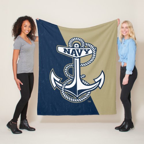United States Naval Academy Color Block Distressed Fleece Blanket