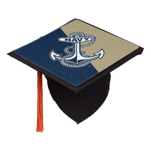 United States Naval Academy Color Block Distressed Graduation Cap Topper