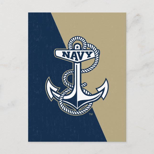 United States Naval Academy Color Block Distressed Invitation Postcard (Front)