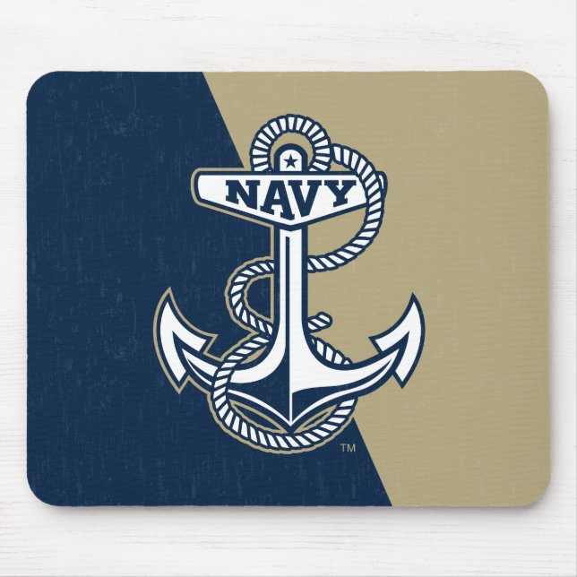 United States Naval Academy Color Block Distressed Mouse Pad (Front)