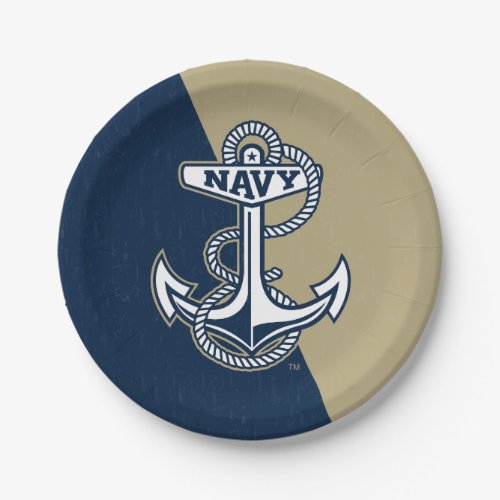 United States Naval Academy Color Block Distressed Paper Plates