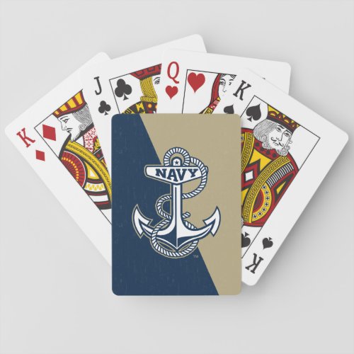 United States Naval Academy Color Block Distressed Poker Cards