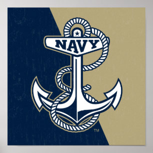 United States Naval Academy Color Block Distressed Poster