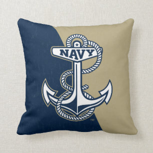 United States Naval Academy Color Block Distressed Throw Pillow