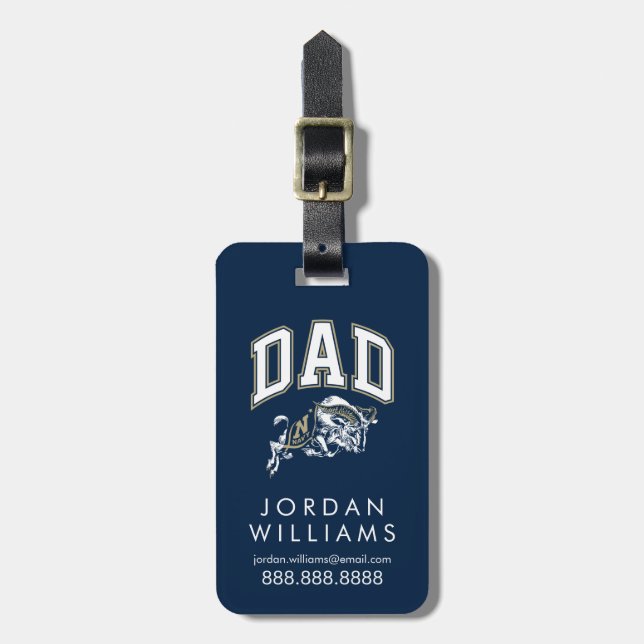 United States Naval Academy Dad Luggage Tag (Front Vertical)