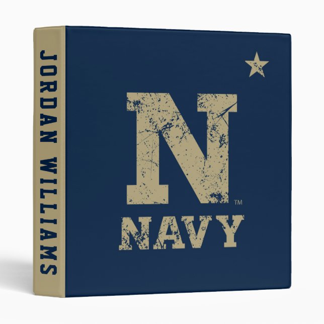 United States Naval Academy Distressed 3 Ring Binder (Front/Spine)