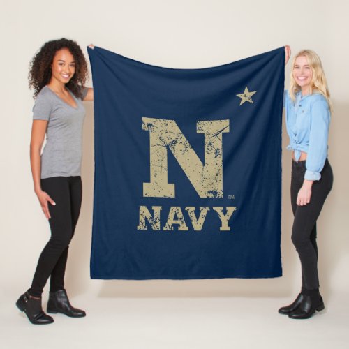 United States Naval Academy Distressed Fleece Blanket