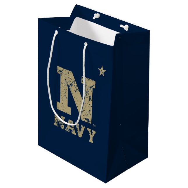 United States Naval Academy Distressed Medium Gift Bag (Front Angled)