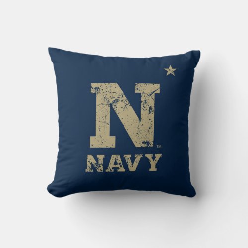 United States Naval Academy Distressed Throw Pillow