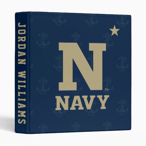 United States Naval Academy Logo Watermark 3 Ring Binder