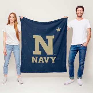 United States Naval Academy Logo Watermark Fleece Blanket