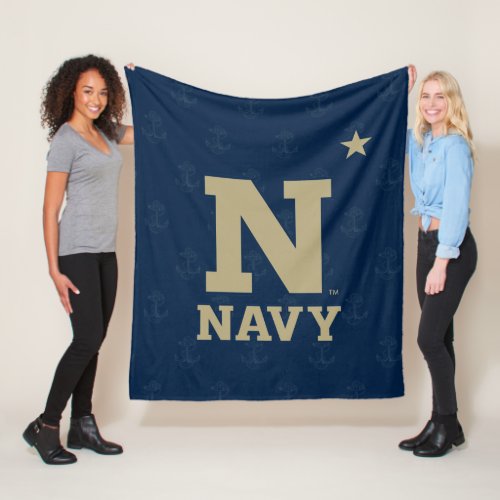 United States Naval Academy Logo Watermark Fleece Blanket