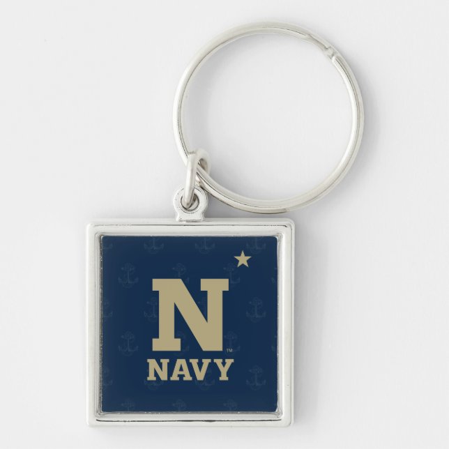 United States Naval Academy Logo Watermark Keychain (Front)