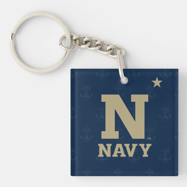 United States Naval Academy Logo Watermark Keychain (Front)
