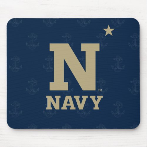 United States Naval Academy Logo Watermark Mouse Pad