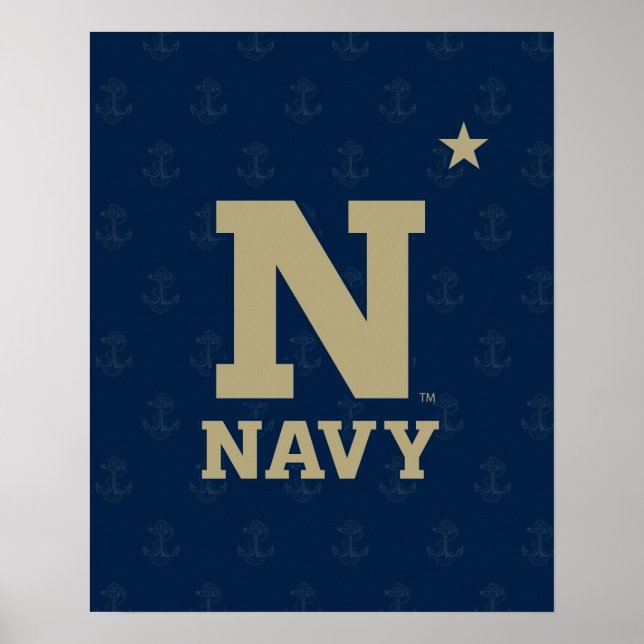 United States Naval Academy Logo Watermark Poster (Front)