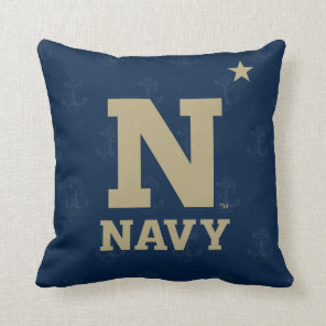 United States Naval Academy Logo Watermark Throw Pillow