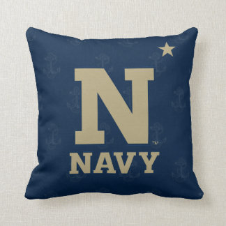 United States Naval Academy Logo Watermark Throw Pillow