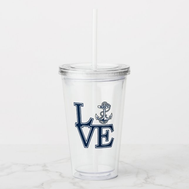 United States Naval Academy Love Acrylic Tumbler (Front)