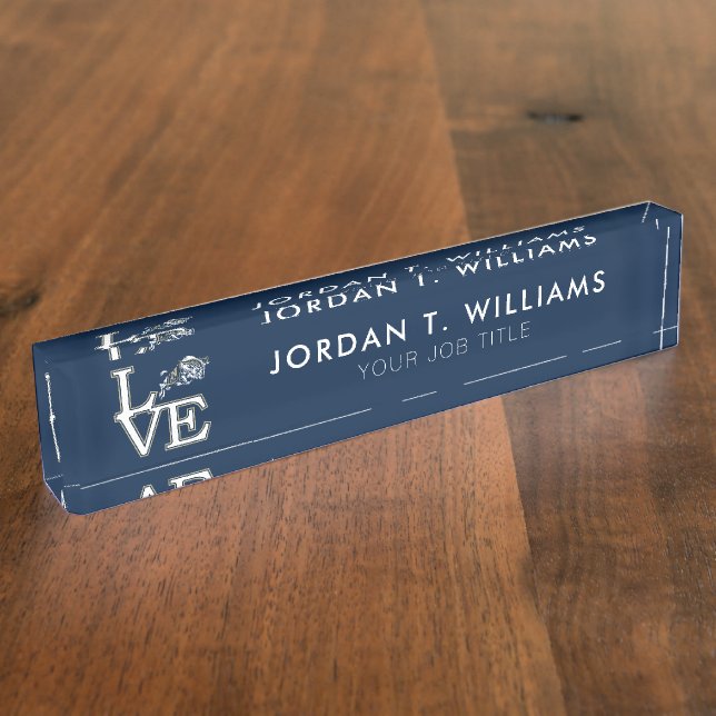 United States Naval Academy Love Desk Name Plate (Side)