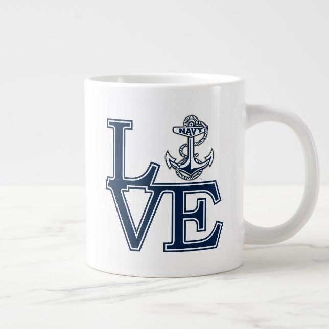 United States Naval Academy Love Giant Coffee Mug (Right)